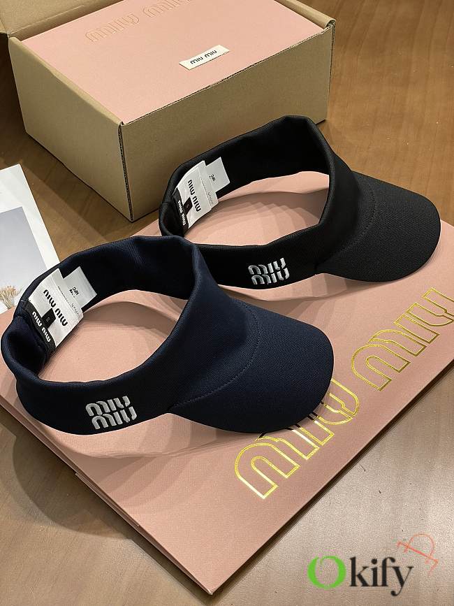 Okify MiuMiu Dark Blue/Black Sun Visor Hat - 1