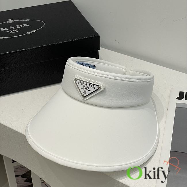 Okify Prada White Sun Visor Hat - 1