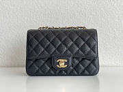 Okify CC Flap Bag Black Caviar 20cm - 1