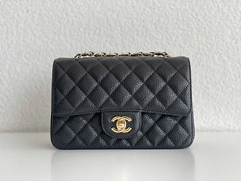 Okify CC Flap Bag Black Caviar 20cm