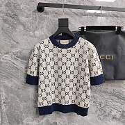Okify Gucci Dark Blue And White Women Top - 1