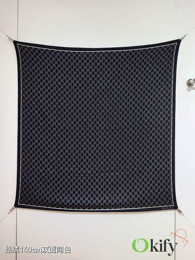 Okify Gucci Black Square Scarf 140x140cm  - 1