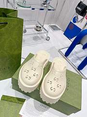 Okify Gucci White Slippers 5cm - 1