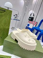 Okify Gucci White Slippers 5cm - 5