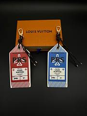 Okify Louis Vuitton Blue/Red Boarding Pass Key Chain  - 1