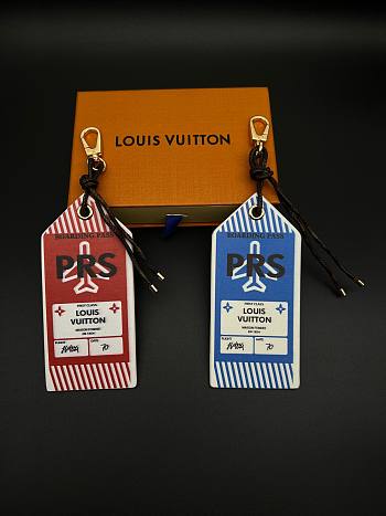Okify Louis Vuitton Blue/Red Boarding Pass Key Chain 
