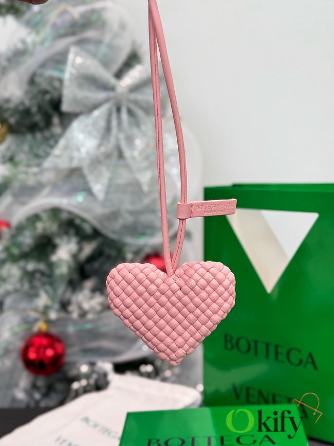 Okify Botega Venata Pink Heart Bag Charm  - 1