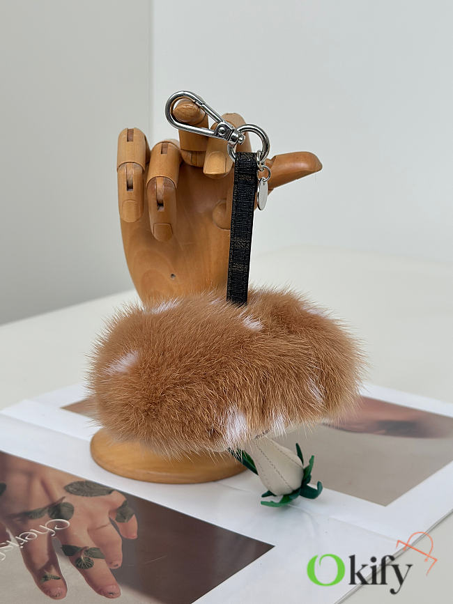 Okify Fendi Brown Mushroom Bag Charm - 1