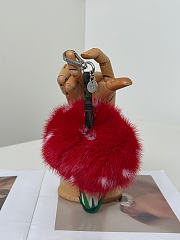 Okify Fendi Red Mushroom Bag Charm - 1
