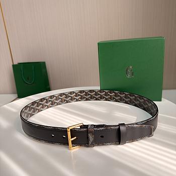 Okify Goyard Black Belt Gold Hardware 4cm