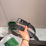 Okify Goyard Black Belt Vintage Silver Hardware 4cm - 3