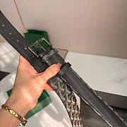 Okify Goyard Black Belt Vintage Silver Hardware 4cm - 5