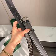 Okify Goyard Black Belt Silver Hardware 4cm - 3