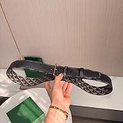 Okify Goyard Black Belt Silver Hardware 4cm - 2
