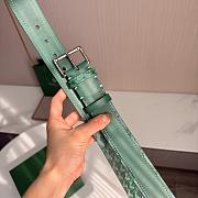 Okify Goyard Green Belt Silver Hardware 4cm - 2