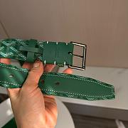 Okify Goyard Green Belt Vintage Silver Hardware 4cm - 3