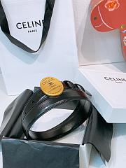 Okify Celine Black Leather Belt Gold Hardware 2.5cm  - 6