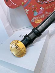 Okify Celine Black Leather Belt Gold Hardware 2.5cm  - 5