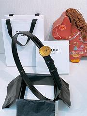 Okify Celine Black Leather Belt Gold Hardware 2.5cm  - 4