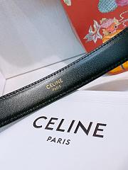 Okify Celine Black Leather Belt Gold Hardware 2.5cm  - 2