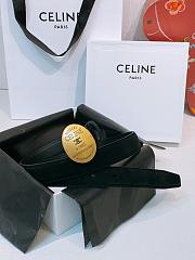 Okify Celine Black Suede Belt Gold Hardware 2.5cm  - 3
