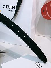 Okify Celine Black Suede Belt Gold Hardware 2.5cm  - 6