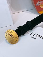 Okify Celine Black Suede Belt Gold Hardware 2.5cm  - 2