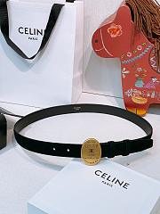 Okify Celine Black Suede Belt Gold Hardware 2.5cm  - 1