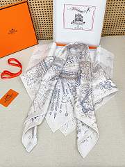 Okify Hermes Mulberry Silk Square Scarf 90x90cm 28404 - 5