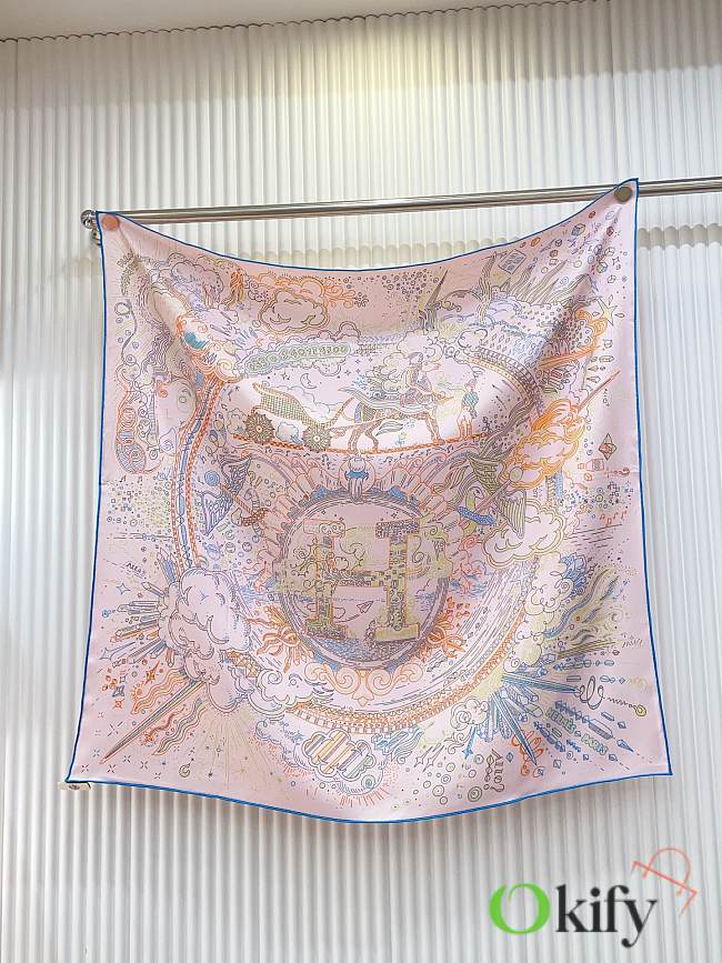 Okify Hermes Mulberry Silk Square Scarf 90x90cm 28406 - 1