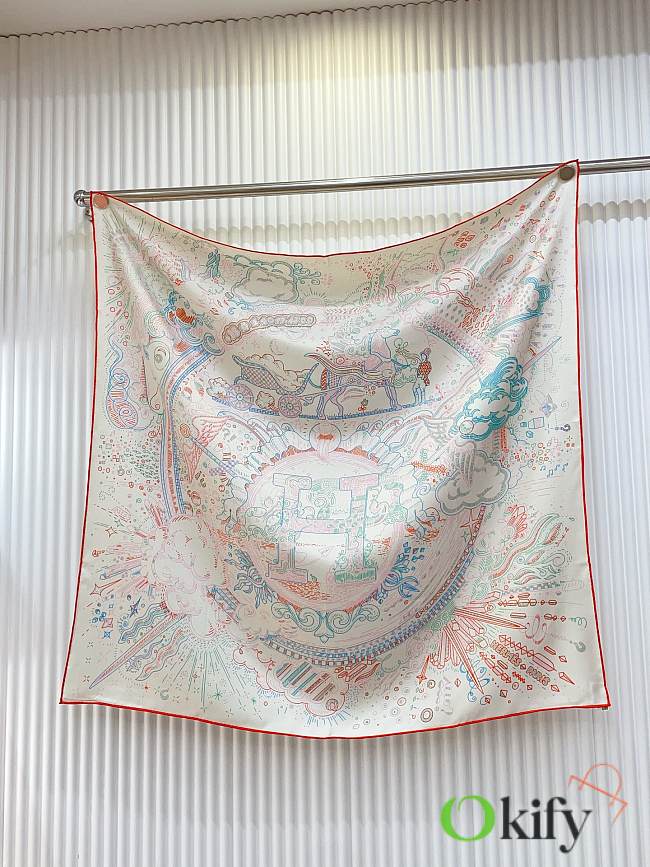 Okify Hermes Mulberry Silk Square Scarf 90x90cm 28407 - 1