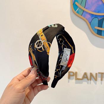 Okify Hermes Black Silk Headband 