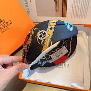 Okify Hermes Black Silk Headband  - 2