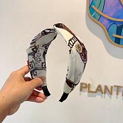 Okify Hermes White Silk Headband  - 5