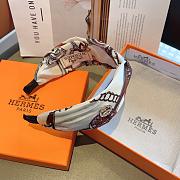 Okify Hermes White Silk Headband  - 4