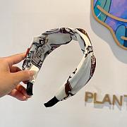 Okify Hermes White Silk Headband  - 3