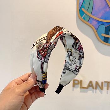 Okify Hermes White Silk Headband 