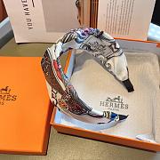 Okify Hermes White Silk Headband  - 2