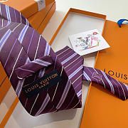 Okify Louis Vuitton Purple Silk Tie  - 5