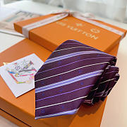Okify Louis Vuitton Purple Silk Tie  - 4