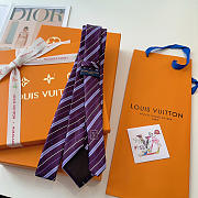 Okify Louis Vuitton Purple Silk Tie  - 3