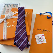 Okify Louis Vuitton Purple Silk Tie  - 2