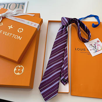 Okify Louis Vuitton Purple Silk Tie 