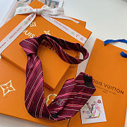 Okify Louis Vuitton Red Silk Tie  - 6