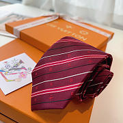 Okify Louis Vuitton Red Silk Tie  - 4