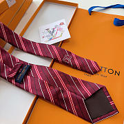 Okify Louis Vuitton Red Silk Tie  - 3