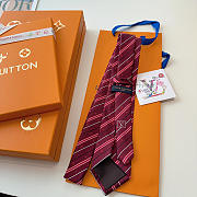 Okify Louis Vuitton Red Silk Tie  - 2