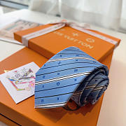 Okify Louis Vuitton Blue Silk Tie 28430 - 6