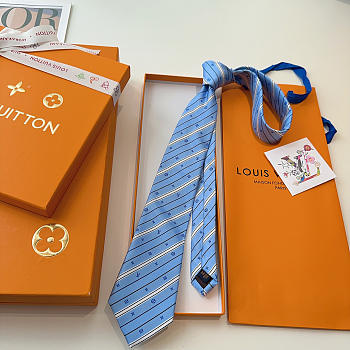 Okify Louis Vuitton Blue Silk Tie 28430