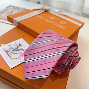 Okify Louis Vuitton Pink Silk Tie  - 6